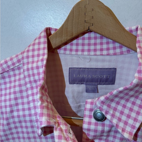 LAURA SCOTT Pink Gingham Women's Jacket - Picture 10 of 10